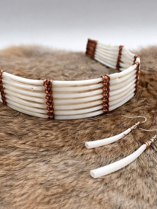 Jewelry - RoseGold Dentalium Choker (11"-29")